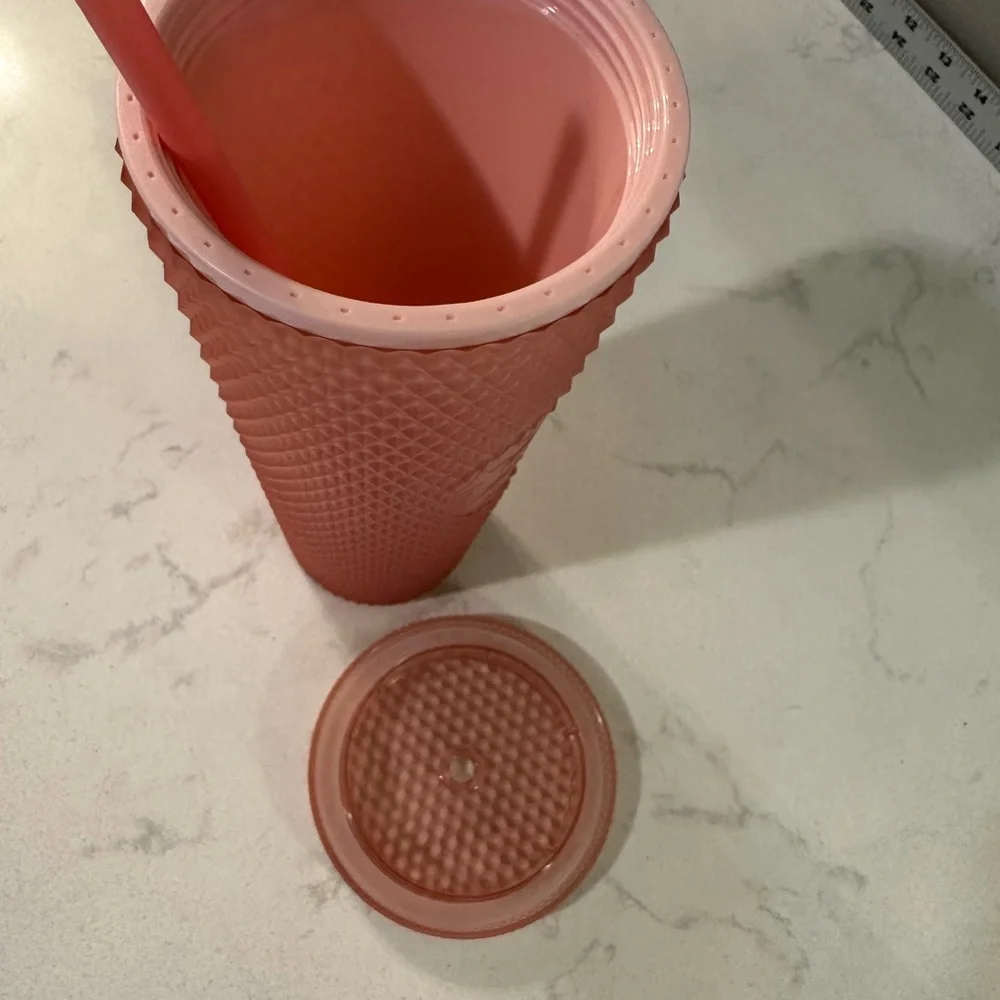 Starbucks‎ 2022 PINK LEMONADE JELLY STUDDED 24oz SOFT TOUCH Tumbler Cold Cup NEW